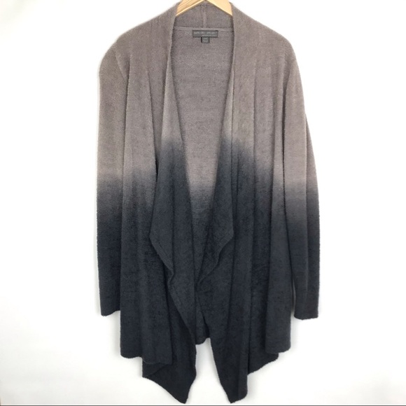 Barefoot Dreams Open Front Cardigan Sweater Gray Ombré Bamboo Chic Lite - Picture 3 of 16